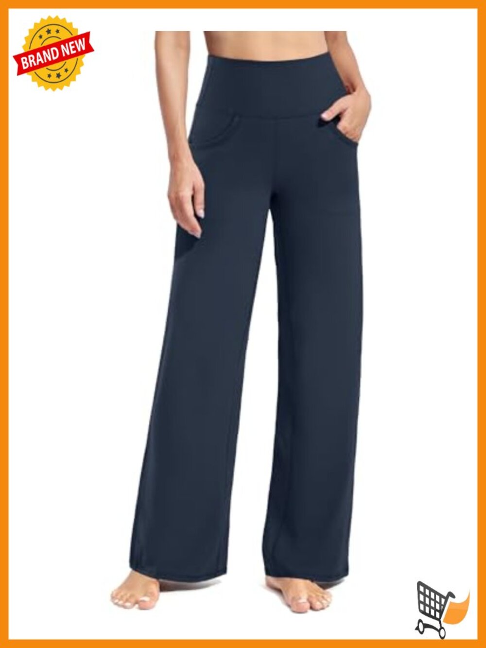 Wide Leg Yoga Pants with Pockets High Waist Stretch Activewear